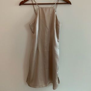 Cream/tan satin mini dress by Abercrombie & Fitch
